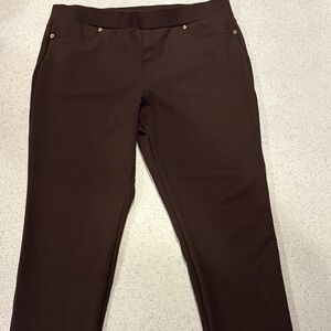 Anne Klein Chocolate Brown Straight Leg Pants